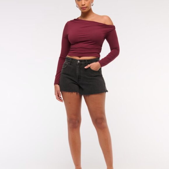 Abercrombie & Fitch Curve Love High Rise 90s Cutoff Short - Picture 6 of 9